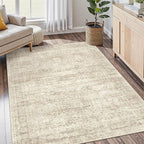 Soalmost 4x6 Area Rug for Living Room, Washable Rugs Non-Slip, Thin Foldable by Soalmost