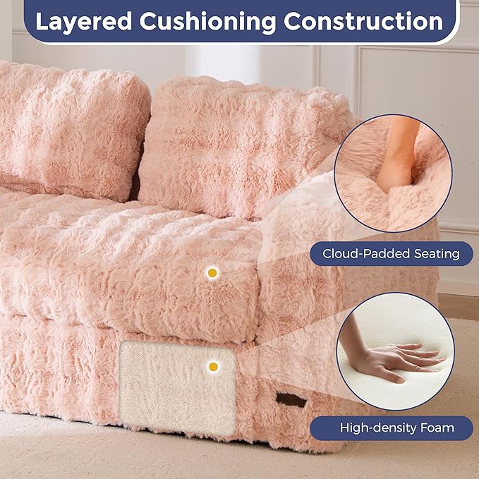 MAXYOYO Loveseat Sofa for Living Room, Small Sofa Couch Tufted Boneless Couch - Image 6