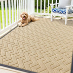 OLANLY Front Door Mat Outside 71x47, All-Season Absorbent Rubber Doormat | Beige by OLANLY