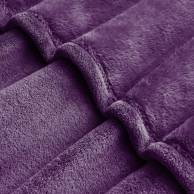BEDELITE Fleece Blanket Soft Plush Oversized Bed Blanket Purple 120"x120" | - Image 4