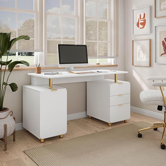 Elegant 57" W Executive Desk - Image 2