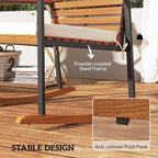 Outsunny Outdoor Rocking Chair Set of 2, Acacia Wood Outdoor Rockers - Image 6
