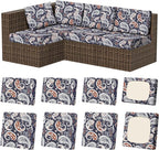 8Pcs Outdoor Cushion Covers, Stretch Patio Furniture Couch Chair Slipcovers | by VORSHAPE