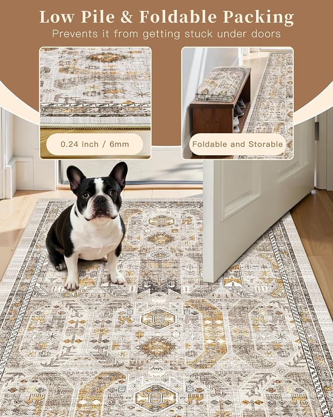 Madane Washable Area Rug 2x3 Small Entryway Rugs Non-Slip, Low Pile Floor Carpet - Image 6