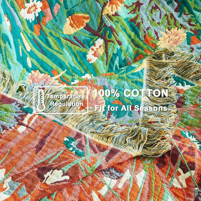 LUTBM Boho Throw Blanket for Bed Cotton Summer Blankets Twin Size for Bedroom - Image 6