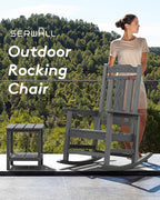 SERWALL Oversized Outdoor Rocking Chair Set of 2, All Weather Patio Rocking - Image 4