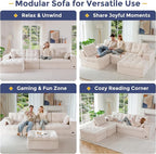 MAXYOYO 132" L Shaped Modular Sectional Sofa - Image 4