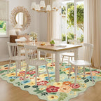 DUKINO 6x9 Area Rugs, Floral Washable Rug - Image 8