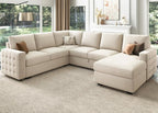 HONBAY Sectional Couch with Pull Out Bed, Sectional Sleeper Sofa with Storage - Image 6