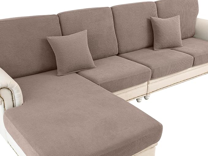 LA MEACK Couch Cushion Cover Loveseat Cover or 2 Seat Sofa Cover Washable by LA+MEACK