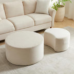 49.7'' Foam Round Nesting Coffee Table Set of 2, Modern Upholstered Side End - Image 3