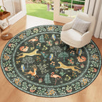DUKINO 4ft Round Rug, Washable Animal Small Round Area Rug Non Slip, - Image 4