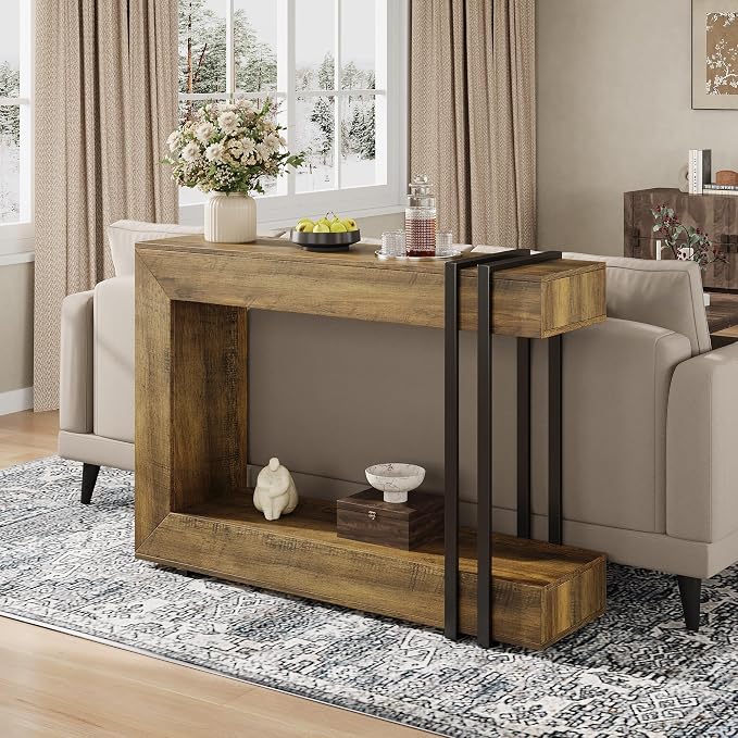 Einhomn 42.5" Console Table Behind Couch, 2-Tier Narrow Entryway Table - Image 3