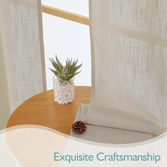 Chyhomenyc Semi Sheer Curtains 54 Inch Length - Image 6