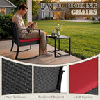 Homall Patio Furniture Set 3 Piece Resin Outdoor Bistro Set Rocking Patio Chairs - Image 2