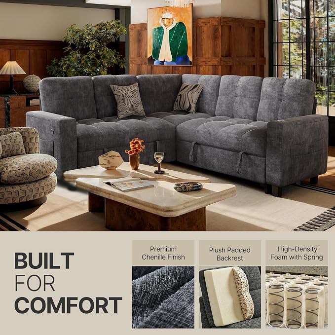 Marsail 84.6" Sectional Sleeper Sofa - Image 6