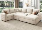 HONBAY Sectional Couch with Pull Out Bed, Sectional Sleeper Sofa with Storage - Image 8
