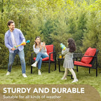 Devoko 3 Piece Rocking Bistro Set Wicker Patio Outdoor Furniture Porch Chairs - Image 5