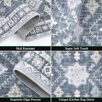 HEBE Boho Kitchen Rugs Set of 3, Non Slip Washable Kitchen Mats - Image 3