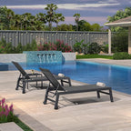 PURPLE LEAF Outdoor Chaise Lounge Set of 4 Aluminum Lounger - Image 9