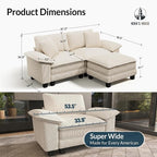 HERA'S HOUSE 88" Modular Sectional Sofa, L Shaped Couches - Image 2