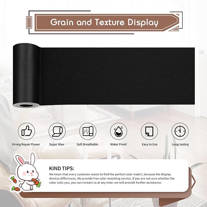 KING MOUNTAIN Leather Repair Patch, 4 x 63 Inches self Adhesive Leather Repair - Image 2