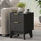 Fluted Nightstand, Modern End Table by TROJMHome