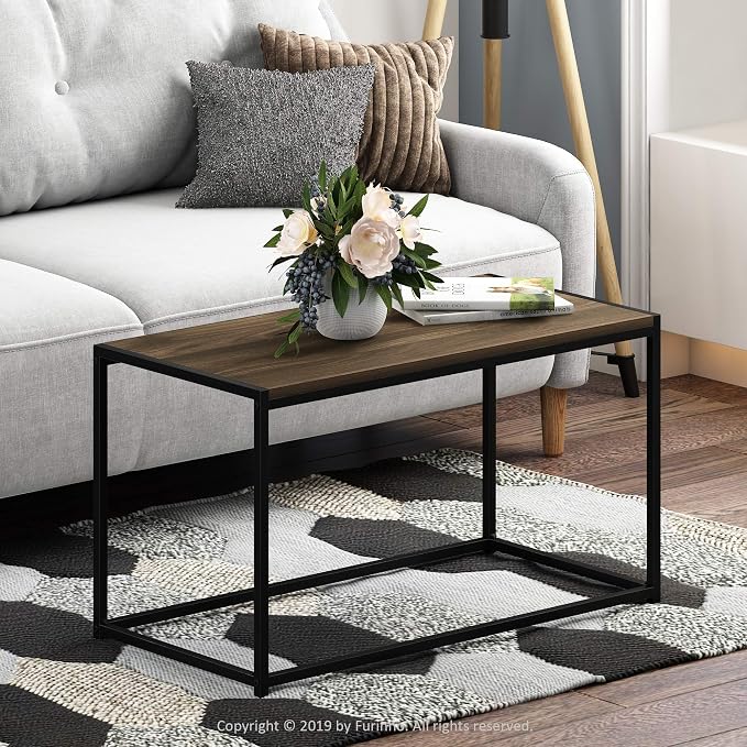 FURINNO Camnus Modern Living Coffee Table, Columbia Walnut - Image 2
