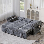 Convertible Sleeper Sofa Bed, 63 Inch Chenille Pull Out Couch - Image 9