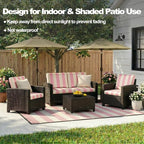 CALBODE 14 Pcs Stretch Outdoor Seat Cushion Covers, Washable Striped Chair Seat - Image 5