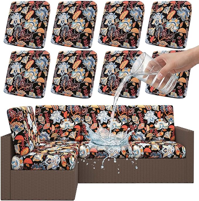 Smiry Waterproof Patio Cushion Covers, Stretch Outdoor Furniture Covers | Couch by Smiry