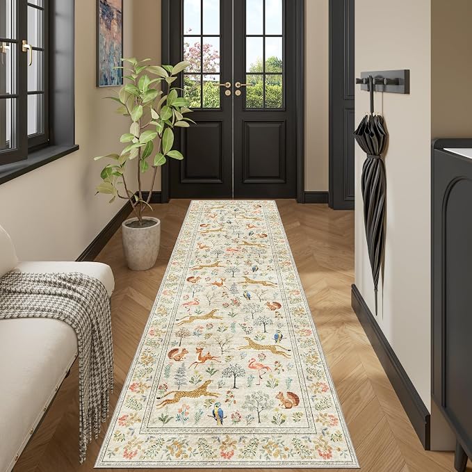 DUKINO 2x10 Kitchen Runner Rug, Soft Non Slip Animal Washable Rug, Non-Shedding - Image 7