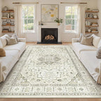 8x10 Area Rugs for Living Room, Large Washable Rug, Dining Room, Low Pile by Zesthome