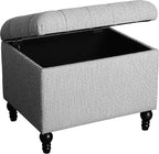 Homepop Home Decor | Upholstered Button Tufted Storage Ottoman | Hinged Lid - Image 6