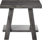 Roundhill Furniture Athens Contemporary Wood Shelf Side Table - Image 3