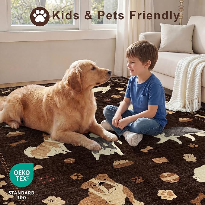 DUKINO 4x6 Area Rug, Washable Dog Rug - Image 4