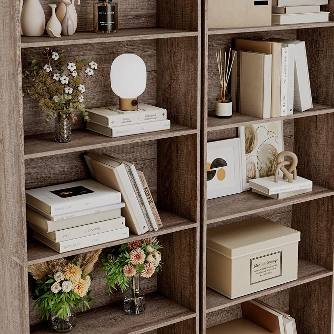 FOTOSOK 6-Tier Open Bookcase and Bookshelf, Freestanding Display Storage - Image 8