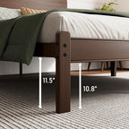 BOSRII 14in High Solid Bamboo Wood Platform Twin Size Bed Frame - Image 6