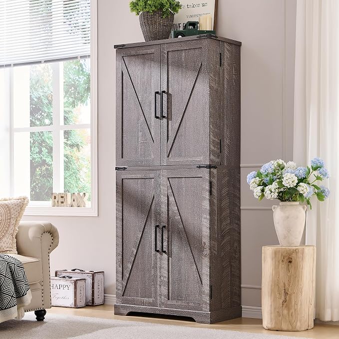 ACCOHOHO 72" Tall Kitchen Pantry, Farmhouse Storage Cabinet - Image 2