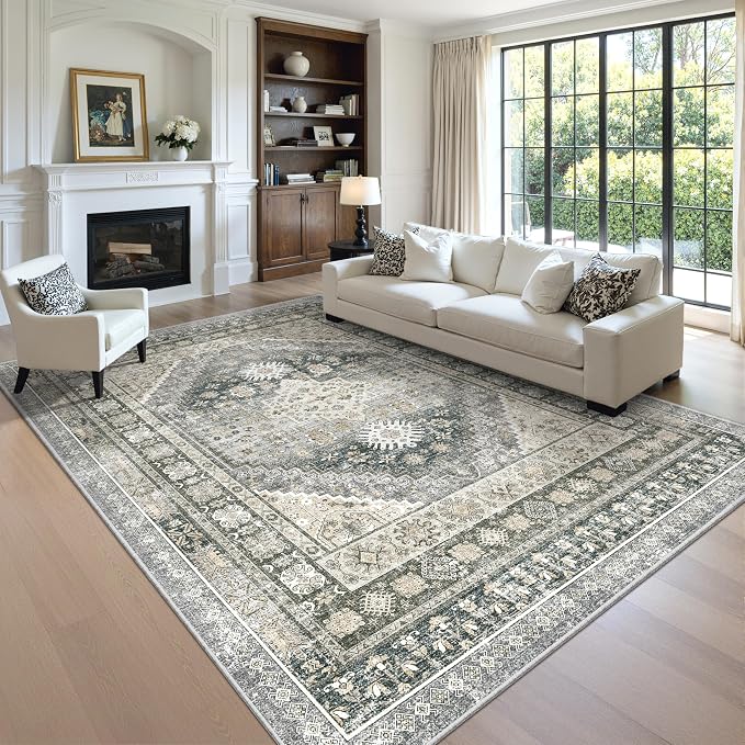 8x10 Area Rugs for Living Room, Large Washable Rug, Wheat | Rugs for Bedroom - Image 4