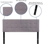Flash Furniture Bedford Tufted Upholstered Queen Size Headboard in Light Gray - Image 4