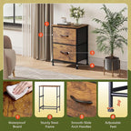 WLIVE Night Stand Set of 2, Small Dresser - Image 5