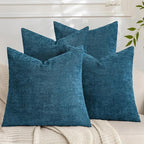 Set of 4 Soft Textured Decorative Throw Pillow Covers 18x18 Inch Cozy Farmhouse by Cozoomy