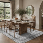 Schweek Grey 6x9 Area Rug Non-Slip Washable Vintage Rugs - Image 3