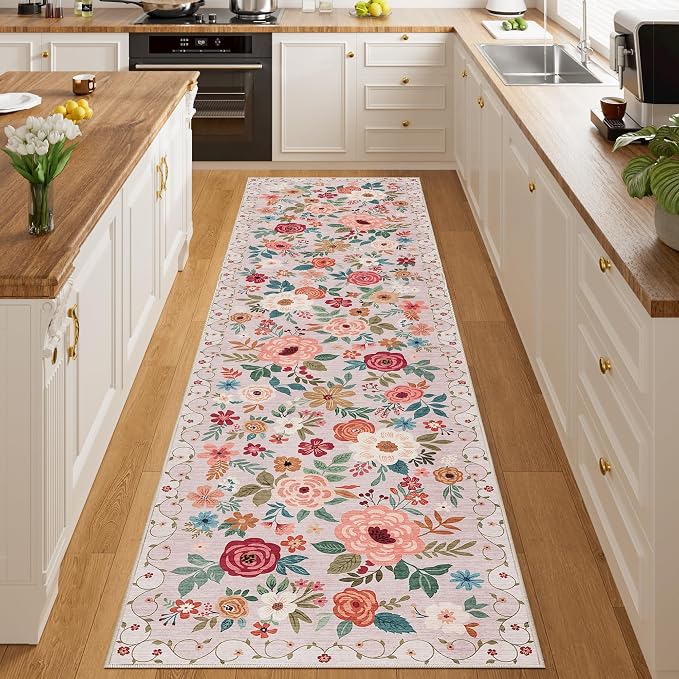 DUKINO 2.6x10 Runner Rug for Hallway, Washable Kitchen Rugs Non Slip, Low Pile - Image 6