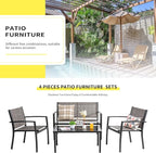 Shintenchi 4 Pieces Patio Furniture Set All Weather Textile Fabric Outdoor - Image 2