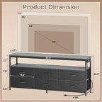 Huuger LED TV Stand for Bedroom, 55 Inch Fabric Dresser - Image 2