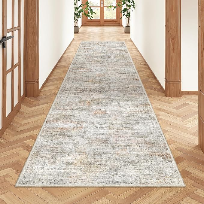 2x8 Runner Rug Non Slip, Washable Hallway Runner Rug, Nursery Room, Soft Runner by Restydon