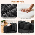 MONVANE 75" Loveseat Sofa, Comfy Chenille Cloud Couch - Image 4