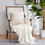 GIGIZAZA Velvet Pillow Covers 16x16 Decorative Pillows Pack of 2 Ivory | Beige - Image 6